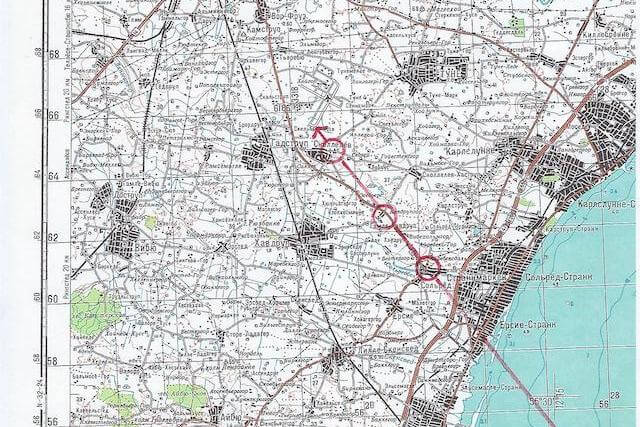 "Angreb på Sjælland - Indflyvning fra Køge bugt. | Ukendt fotograf."